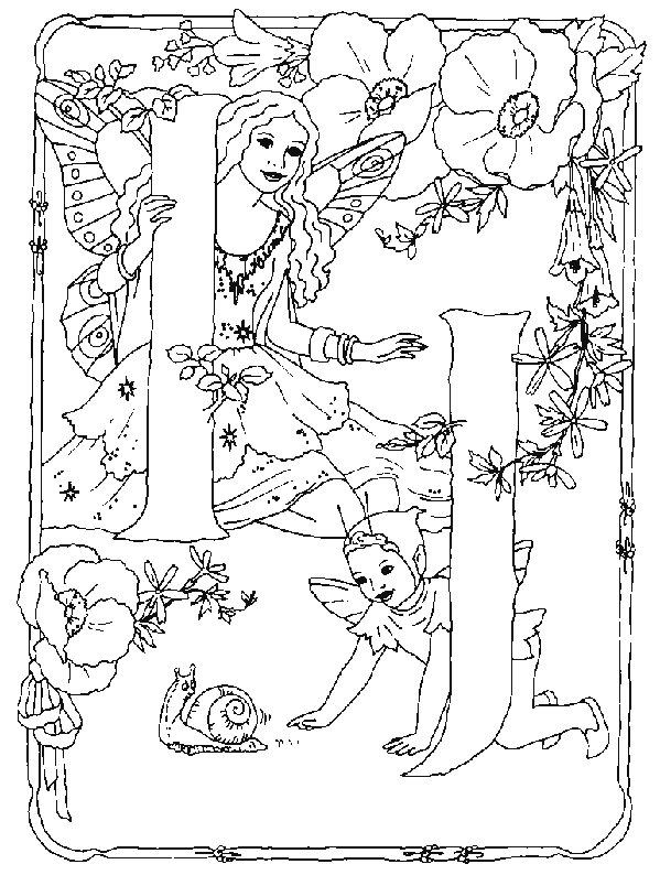 Coloriages alphabet fee 10