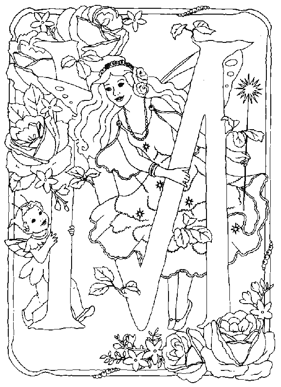 Coloriages alphabet fee 13