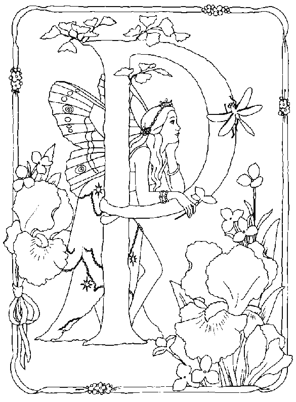 Coloriages alphabet fee 16