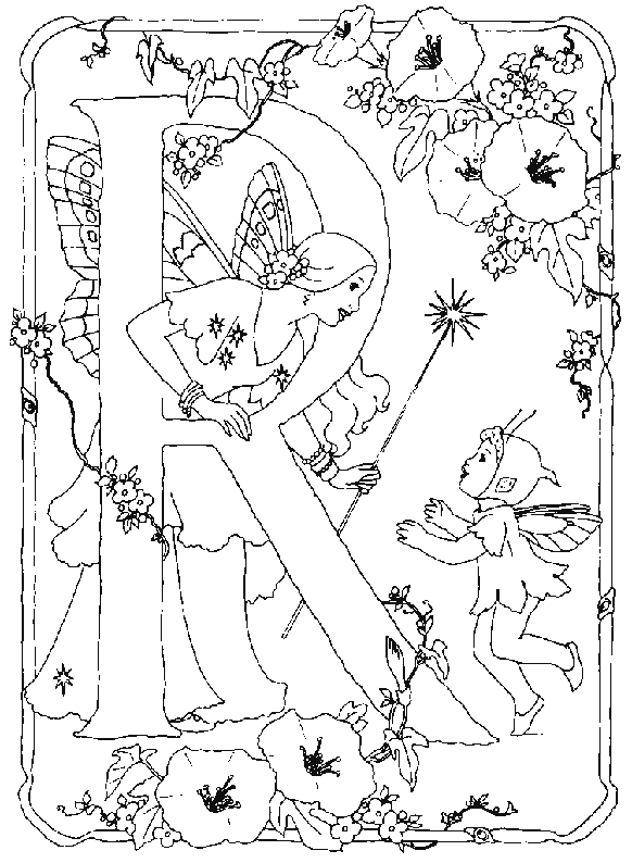 Coloriages alphabet fee 18