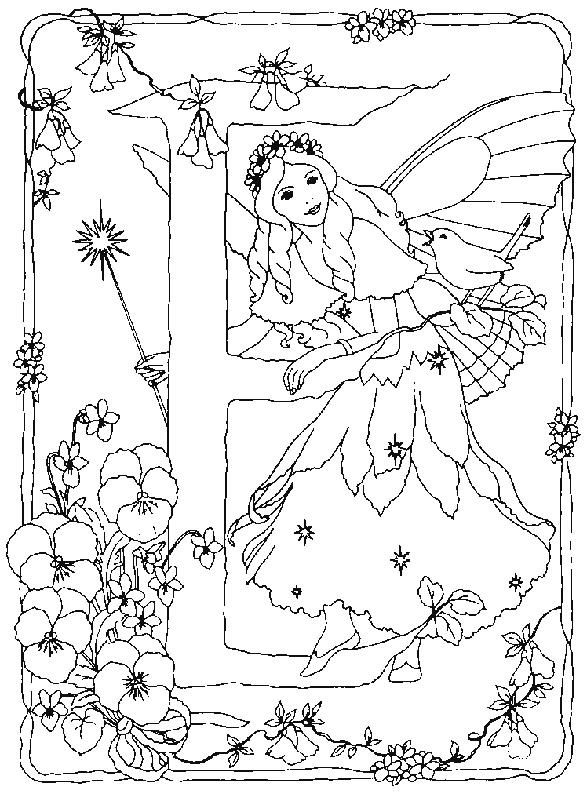 Coloriages alphabet fee 6