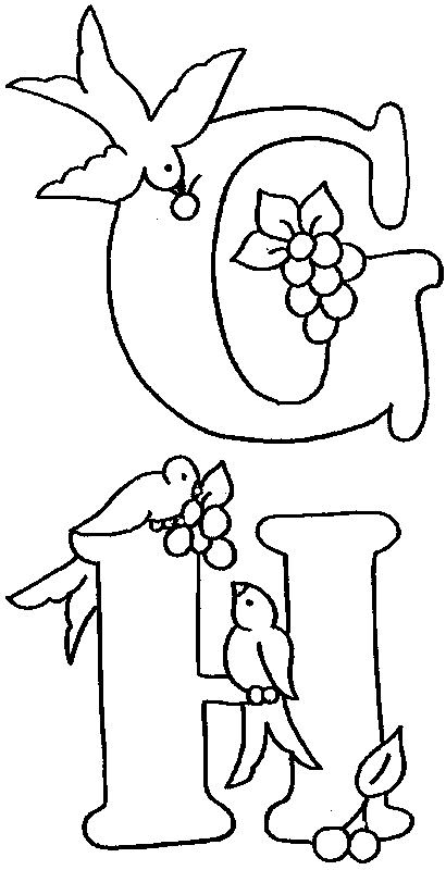 Coloriages alphabet oiseaux 4