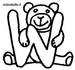 Coloriages alphabet ours brun 23