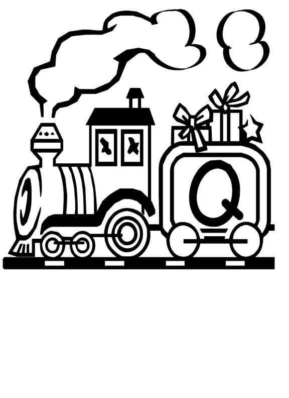 Coloriages alphabet train 17