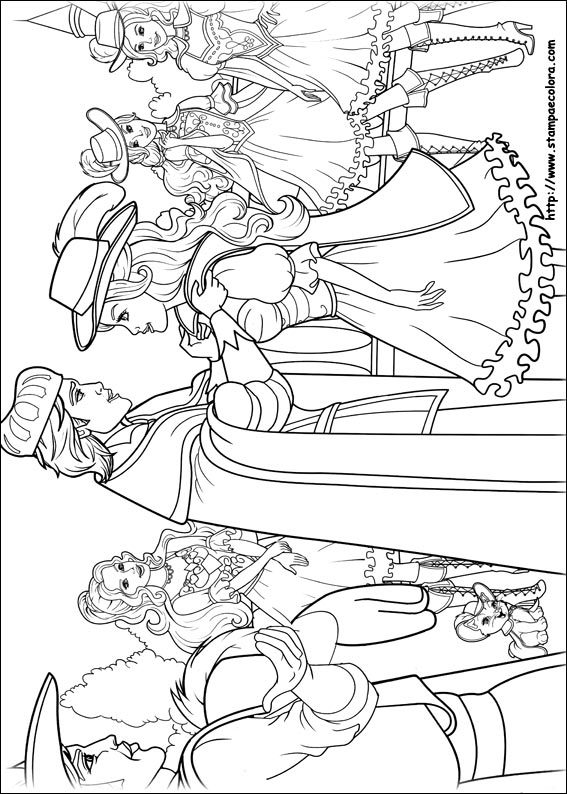 Coloriages barbie mousquetaire 16