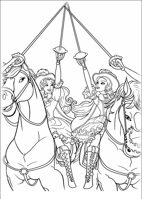 Coloriages barbie mousquetaire 17