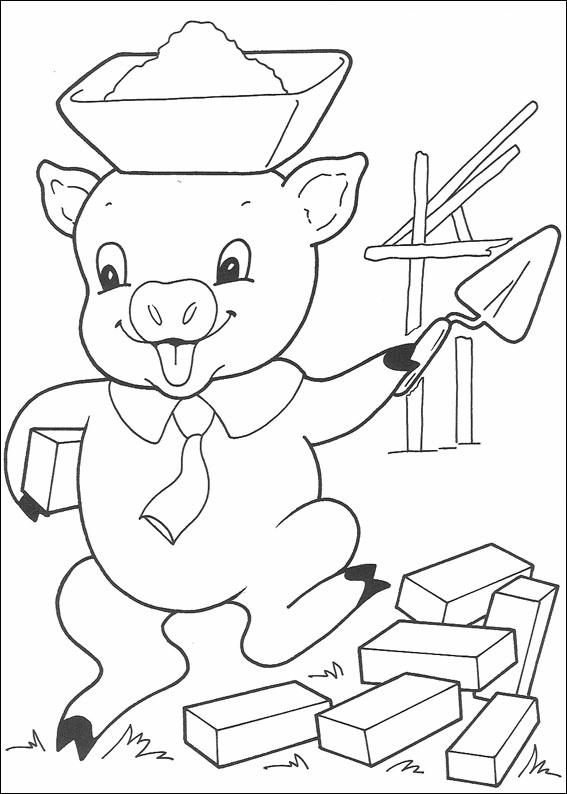 Coloriages trois petits cochons 12